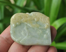 Load image into Gallery viewer, 10% OFF- Certified Natural Jadeite Emerald Jade Tablet Translucent Tiger Pendant《Grade A》3871