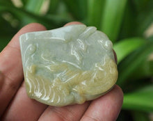 Load image into Gallery viewer, 10% OFF- Certified Natural Jadeite Emerald Jade Tablet Translucent Tiger Pendant《Grade A》3871