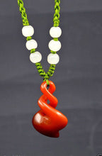 Load image into Gallery viewer, Certified Natural Red Jadeite Emerald Jade Spiral Pendant