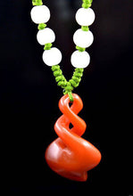 Load image into Gallery viewer, Certified Natural Red Jadeite Emerald Jade Spiral Pendant