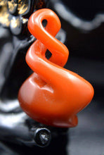 Load image into Gallery viewer, Certified Natural Red Jadeite Emerald Jade Spiral Pendant
