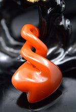 Load image into Gallery viewer, Certified Natural Red Jadeite Emerald Jade Spiral Pendant