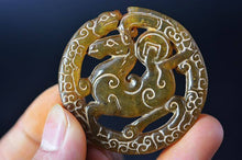 Load image into Gallery viewer, 10% OFF- Certified Natural Ice Jadeite Emerald Jade Dragon-Horse Pendant《Grade A》