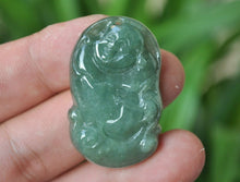 Load image into Gallery viewer, 10% OFF- Certified Natural Oily Icy Jadeite Emerald A*Jade HandCarved Buddha Pendant A-6756