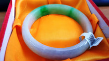 Load image into Gallery viewer, 10% OFF- 56/57/58 mm Certified Natural 3 Color Jadeite Emerald A Jade HandCarved Bracelet Bangle A101