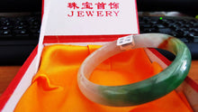 Load image into Gallery viewer, 10% OFF- 56/57/58 mm Certified Natural 3 Color Jadeite Emerald A Jade HandCarved Bracelet Bangle A161