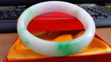 Load image into Gallery viewer, 10% OFF- 56/57/58 mm Certified Natural 3 Color Jadeite Emerald A Jade HandCarved Bracelet Bangle A517