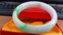 Load image into Gallery viewer, 10% OFF- 56/57/58 mm Certified Natural 3 Color Jadeite Emerald A Jade HandCarved Bracelet Bangle A517