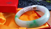 Load image into Gallery viewer, 10% OFF- 56/57/58 mm Certified Natural 3 Color Jadeite Emerald A Jade HandCarved Bracelet Bangle A653