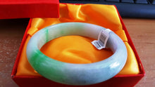 Load image into Gallery viewer, 10% OFF- 56/57/58 mm Certified Natural 3 Color Jadeite Emerald A Jade HandCarved Bracelet Bangle A653