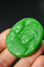 Load image into Gallery viewer, 10% OFF- Certified Natural Emerald Jade Handcarved Guanyin Pendant A19402018