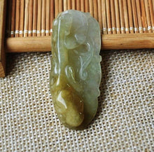 Load image into Gallery viewer, 10% OFF- Certified Natural Icy Jadeite Emerald Jade Tablet Dragon Pendant 《Grade A》3339