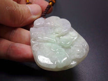 Load image into Gallery viewer, 10% OFF- Certified Natural 3-Color Icy Jadeite Emerald Jade Tablet Ruyi Flower Pendant 《Grade A》5606