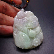 Load image into Gallery viewer, 10% OFF- Certified Natural 3-Color Icy Jadeite Emerald Jade Tablet Ruyi Flower Pendant 《Grade A》5606