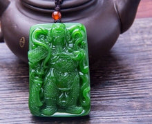 Load image into Gallery viewer, 10% OFF- Certified Natural Jadeite Emerald Jade Kuanyu Pendant 《Grade A》A20188811