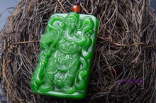 Load image into Gallery viewer, 10% OFF- Certified Natural Jadeite Emerald Jade Kuanyu Pendant 《Grade A》A20188811