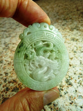 Load image into Gallery viewer, 10% OFF- Certified Natural Jadeite Emerald Jade Tablet Dragon Pendant 《Grade A》0083