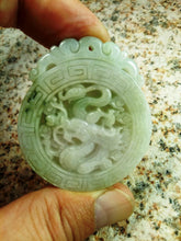 Load image into Gallery viewer, 10% OFF- Certified Natural Jadeite Emerald Jade Tablet Dragon Pendant 《Grade A》0083