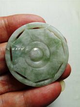 Load image into Gallery viewer, 10% OFF- Certified Natural Jadeite Emerald Jade Tablet 8 Diagram Feng Shui运转乾坤 Pendant 《Grade A》0221