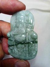 Load image into Gallery viewer, 10% OFF- Certified Natural Jadeite Emerald Jade Tablet Kuangong Pendant 《Grade A》0101