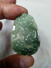 Load image into Gallery viewer, 10% OFF- Certified Natural Oily Jadeite Emerald Jade Tablet Translucent Dragon Pendant 《Grade A》0104