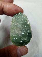 Load image into Gallery viewer, 10% OFF- Certified Natural Oily Jadeite Emerald Jade Tablet Translucent Dragon Pendant 《Grade A》0104