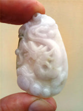 Load image into Gallery viewer, 10% OFF- Certified Natural Jadeite Emerald Jade Tablet Translucent Dragon Pendant 《Grade A》0207
