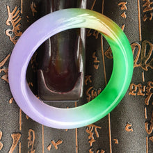 Load image into Gallery viewer, 10% OFF- 59/60/61mm Certified Natural 3 Color Jadeite Emerald A*Jade HandCarved Bangle A1940