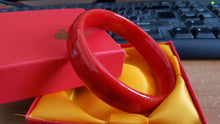 Load image into Gallery viewer, 10% OFF- 61/62/63 mm Certified Natural Red Emerald A Jade HandCarved Bangle