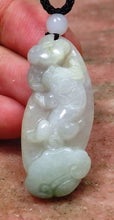 Load image into Gallery viewer, 10% OFF- Certified Natural Ice Jadeite Emerald Jade Tablet Translucent Dragon-Pixiu Pendant 《Grade A》