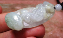 Load image into Gallery viewer, 10% OFF- Certified Natural Ice Jadeite Emerald Jade Tablet Translucent Dragon-Pixiu Pendant 《Grade A》