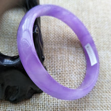 Load image into Gallery viewer, 10% OFF- 54/55/56 mm Certified Natural Purple Jadeite Emerald A Jade HandCarved Bracelet Bangle WS60215504