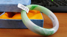 Load image into Gallery viewer, 10% OFF- 56/57/58mm Certified Natural Jadeite Emerald A*Jade Handcarved Bangle A183