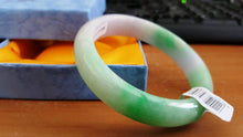 Load image into Gallery viewer, 10% OFF- 56/57/58mm Certified Natural Jadeite Emerald A*Jade Handcarved Bangle A183