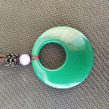 Load image into Gallery viewer, 10% OFF- Certified Natural Jadeite Emerald A*Jade HandCarved Peace Buckle Pendant