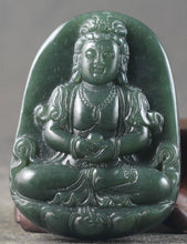 Load image into Gallery viewer, Certified Natural Jadeite Emerald Jade Guanyin Pendant《Grade A》