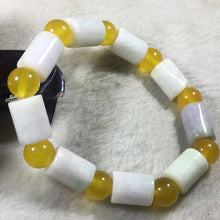 Load image into Gallery viewer, 56-62 mm Certified Natural Jadeite Emerald Dongling Jade Beads Stretchy Bracelet《Grade A》