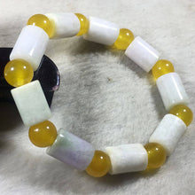 Load image into Gallery viewer, 56-62 mm Certified Natural Jadeite Emerald Dongling Jade Beads Stretchy Bracelet《Grade A》