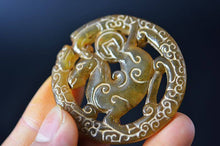 Load image into Gallery viewer, 10% OFF- Certified Natural Ice Jadeite Emerald Jade Dragon-Horse Pendant《Grade A》