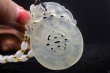 Load image into Gallery viewer, 10% OFF- Certified Natural Ice Jadeite Emerald Jade Dragon Pendant《Grade A》
