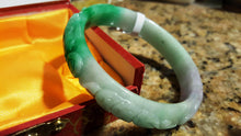 Load image into Gallery viewer, 10% OFF- 57/58/59 mm Certified Natural Jadeite Emerald Jade Bangle《Grade A》A036