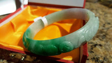 Load image into Gallery viewer, 10% OFF- 57/58/59 mm Certified Natural Jadeite Emerald Jade Bangle《Grade A》A036