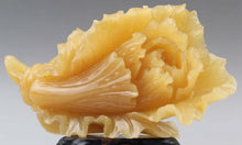 Load image into Gallery viewer, 8''L- Chinese Genuine Natural Yellow Jade Handcarved Lucky Cabbage Statue