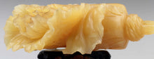 Load image into Gallery viewer, 8''L- Chinese Genuine Natural Yellow Jade Handcarved Lucky Cabbage Statue