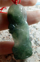 Load image into Gallery viewer, 10% OFF- Certified Natural Oily Green Jadeite Emerald Jade Tablet Guanyin Pendant 《Grade A》 4683