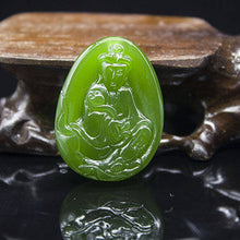 Load image into Gallery viewer, 10% OFF- Certified Natural Jadeite Emerald Jade Guanyin Pendant《Grade A》