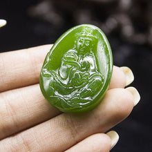 Load image into Gallery viewer, 10% OFF- Certified Natural Jadeite Emerald Jade Guanyin Pendant《Grade A》