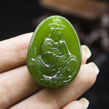 Load image into Gallery viewer, 10% OFF- Certified Natural Jadeite Emerald Jade Guanyin Pendant《Grade A》