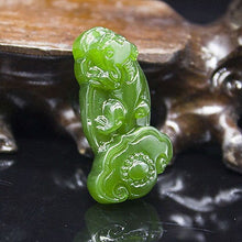 Load image into Gallery viewer, 10% OFF- Certified Natural Jadeite Emerald Jade Dragon-Ruyi Pendant《Grade A》