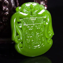 Load image into Gallery viewer, 10% OFF- Certified Natural Jadeite Emerald A Jade HandCarved Double-Dragons Pendant